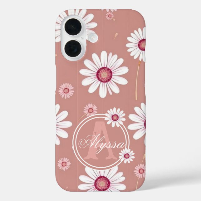 Pink Daisy Blooms: Minimalistisches Muster Case-Mate iPhone Hülle (Rückseite)