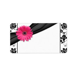 Pink Daisy Bloral Blank Wedeladressen Labels Adressaufkleber