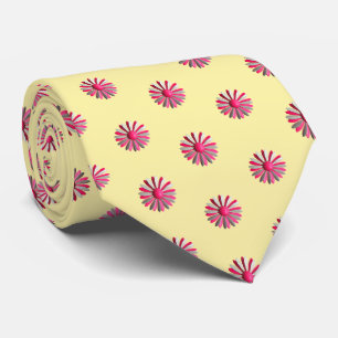 Pink Daisy Blossons Blume Butter Yellow Trendy Krawatte