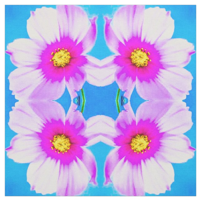 Pink Daisy Blues Fabric Stoff (Muster)