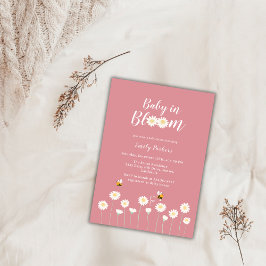 Pink Daisy Blume Baby in Bloom Baby Dusche Einladung
