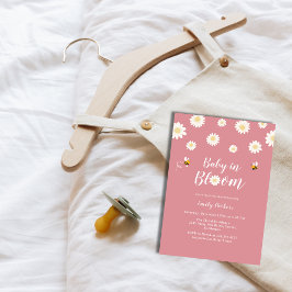 Pink Daisy Blume Baby in Bloom Girl Dusche Einladung