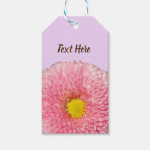 Pink Daisy Blume Custom Foto Gift Tag Geschenkanhänger