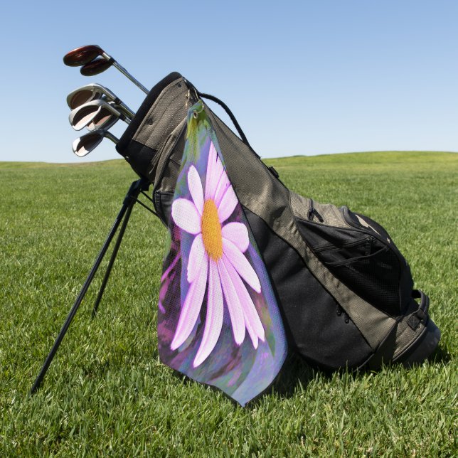 Pink Daisy Blume Golfhandtuch (Gras)
