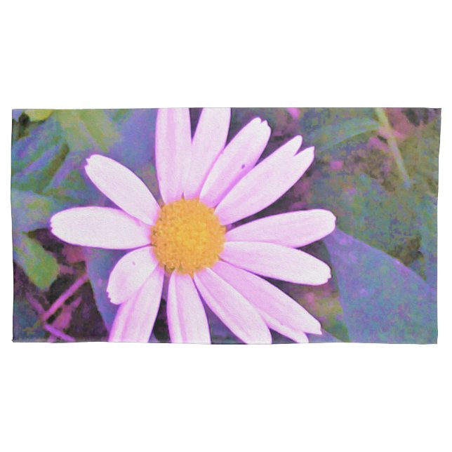 Pink Daisy Blume Kissenbezug (Vorderseite-Links)