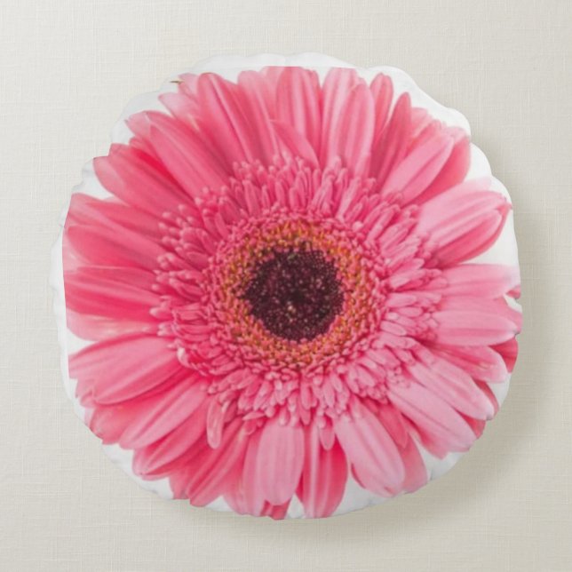Pink Daisy Blume Throw Kissen (Vorderseite)