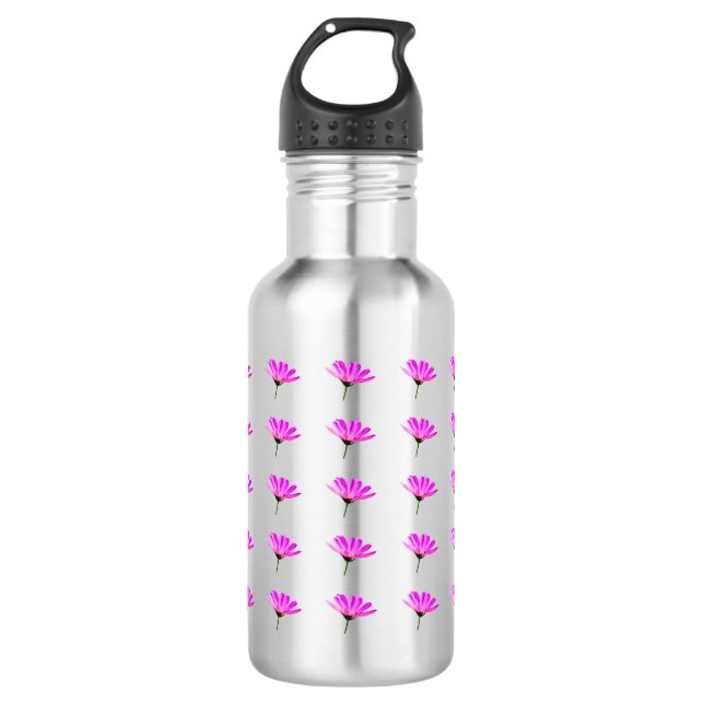 Pink Daisy Edelstahlflasche (Vorderseite)