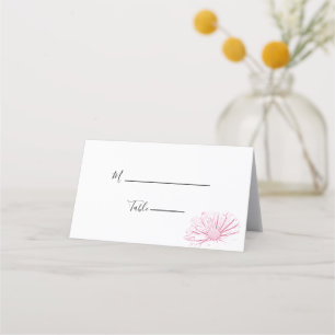 Pink Daisy Effect Floral Wedding Platzkarte