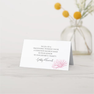 Pink Daisy Effect Floral Wedding Wohltätigkeit Fav Platzkarte