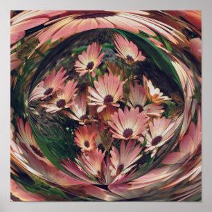 Pink Daisy Energies Abstrakte Kunst Poster