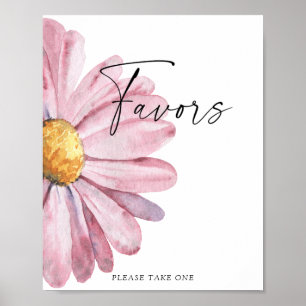 Pink daisy Favorits Poster