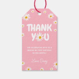 Pink Daisy Floral 1. Geburtstag Vielen Dank Geschenkanhänger