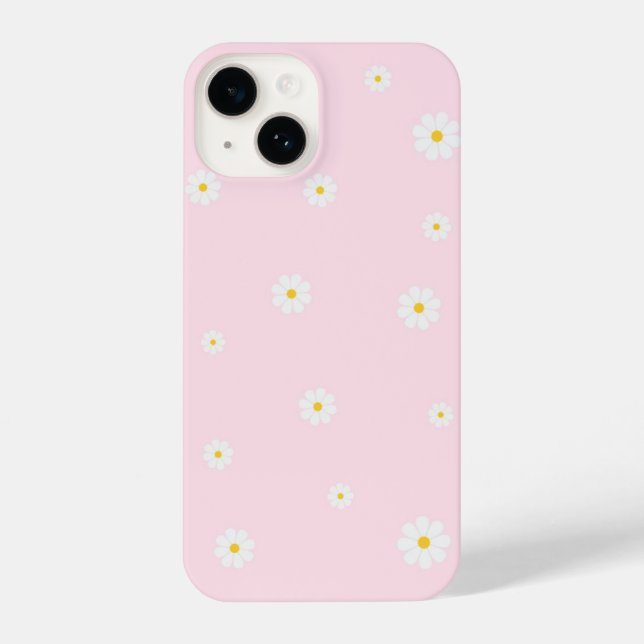 Pink Daisy Floral iPhone Case – Cute Spring Design Hülle (Rückseite)