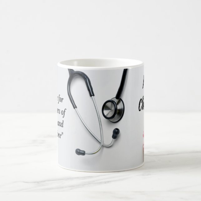 Pink Daisy Floral Nurse Geschenk Kaffeetasse (Mittel)