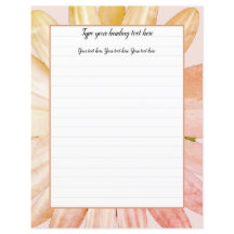Pink Daisy Floral Writer Paper