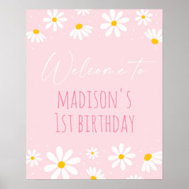 Pink Daisy Geburtstag Willkommen Poster