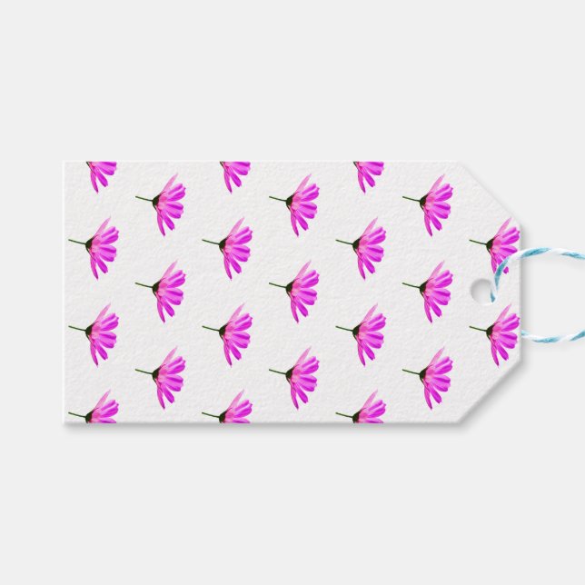 Pink Daisy Geschenkanhänger (Vorderseite (Horizontal))