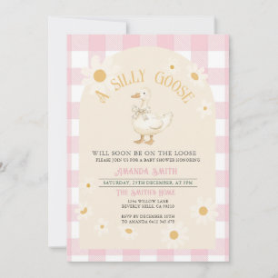 Pink Daisy Mädchen Gänse Baby Shower Einladung