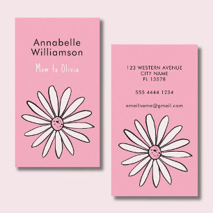 Pink Daisy Mutter-Anwesenheitskarte Visitenkarte