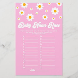 Pink Daisy Name Race Baby Shooting Game-Aktivität Briefpapier