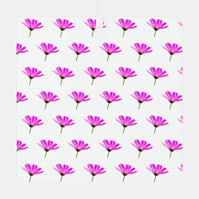 Pink Daisy Ornament Aus Metall (Vorderseite)