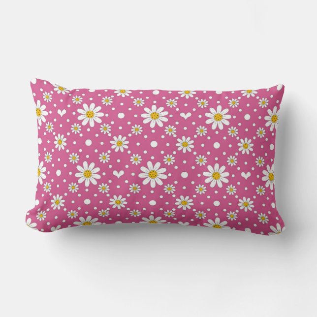 Pink Daisy Pillow Lendenkissen (Vorderseite)