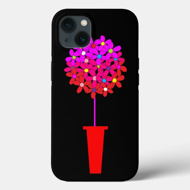 Pink Daisy Puff Topiary Case-Mate iPhone Hülle (Rückseite)