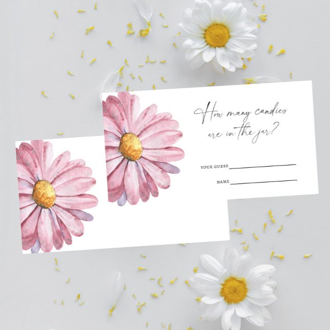 Pink Daisy - Raten Sie mal, wie viele Bonbons Spie Begleitkarte (Von Creator hochgeladen)