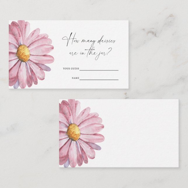 Pink Daisy - Raten Sie mal, wie viele Gänse spiele Begleitkarte (Vorne/Hinten)