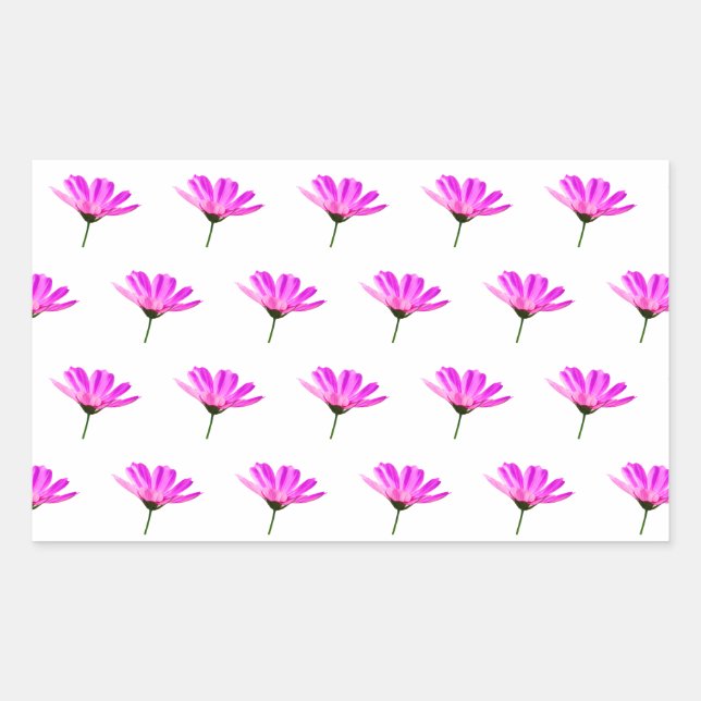Pink Daisy Rechteckiger Aufkleber (Vorderseite)