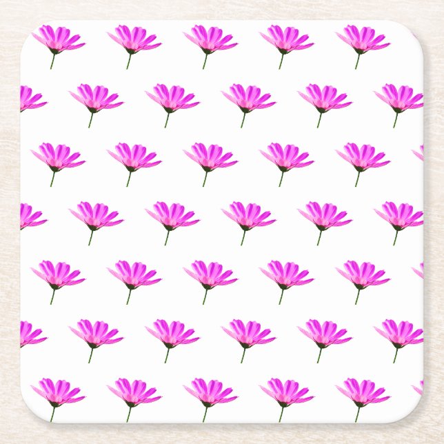 Pink Daisy Rechteckiger Pappuntersetzer (Vorderseite)