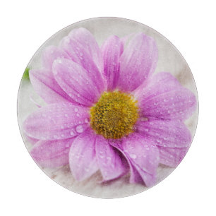 Pink Daisy Round Cutting Board Schneidebrett