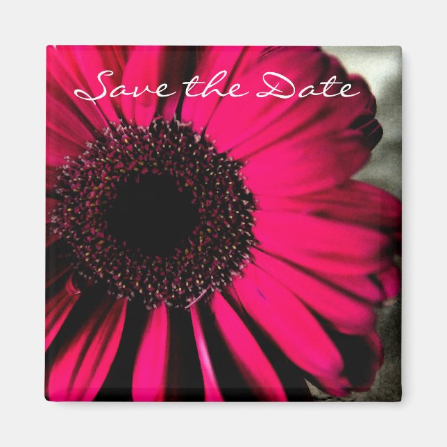 Pink Daisy Save the Date Magnet (Vorne)