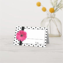 Pink Daisy Schwarz-weiß Polka Dots Wedding