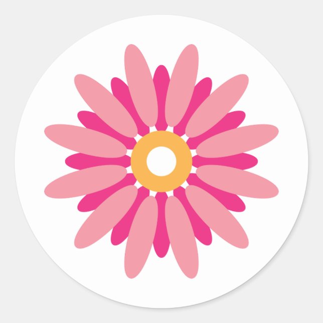 Pink Daisy Sticker (Vorderseite)