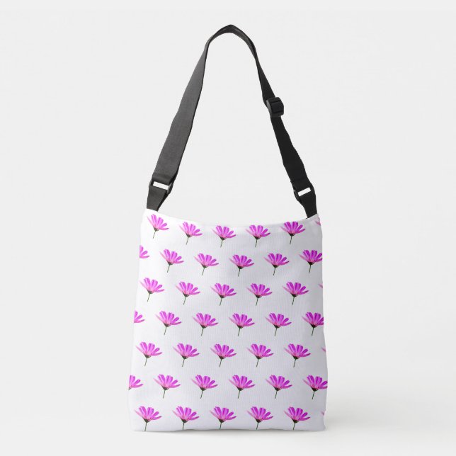 Pink Daisy Tragetaschen Mit Langen Trägern (Vorderseite)