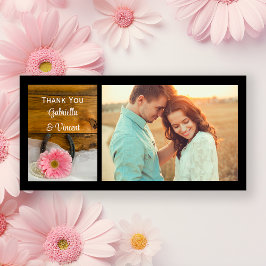 Pink Daisy und Horseshoe Western Wedding Vielen Da Dankeskarte