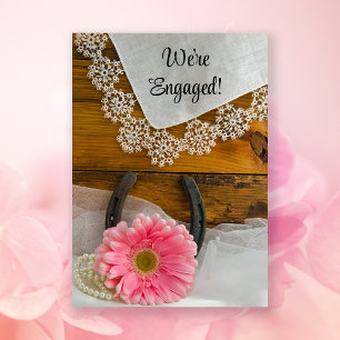 Pink Daisy und Lace Western Engagement Party Einladung