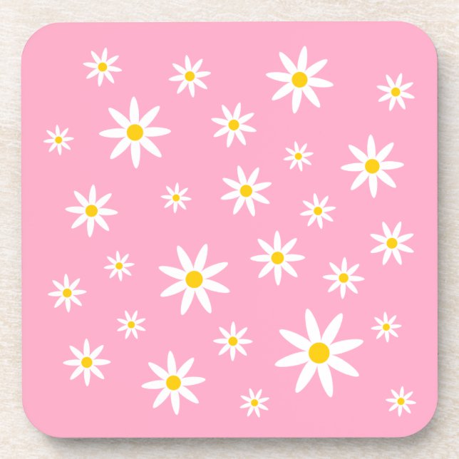 Pink Daisy Untersetzer (Vorderseite)