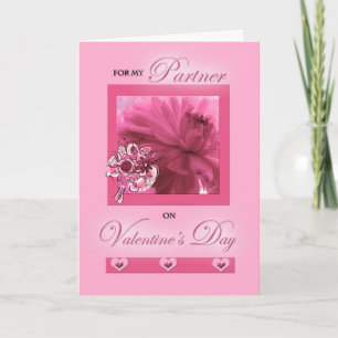 Pink Daisy Valentine für Lebenspartner Feiertagskarte