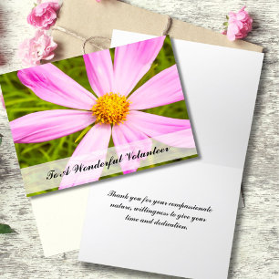 Pink Daisy Vielen Dank, Frau Volunteer Dankeskarte