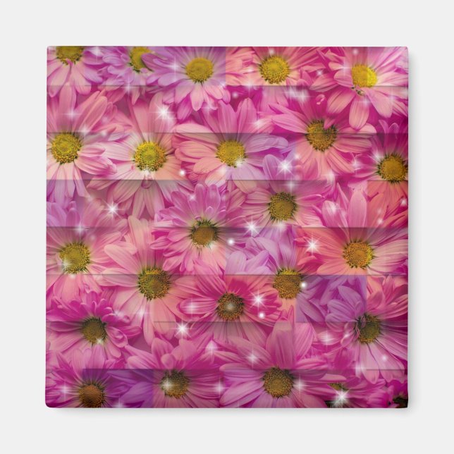 Pink Daisy Weave Magnet (Vorne)