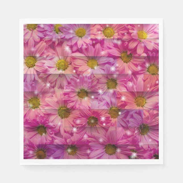 Pink Daisy Weave Serviette (Vorderseite)