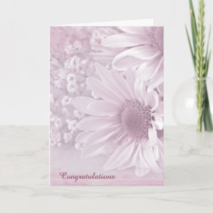 Pink Daisy Wedding Gratulation Karte