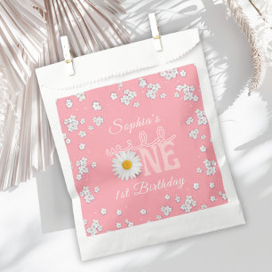 Pink Daisy Wild One 1. Geburtstag Geschenktütchen