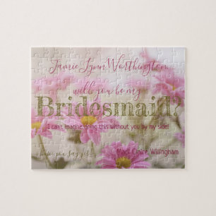 Pink Daisy wirst du mein Bridesmaid Jigsaw Puzzle
