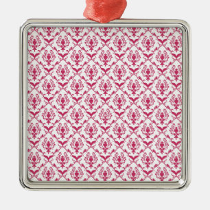 Pink Damask #2 @ VictoriaShaylee Silbernes Ornament