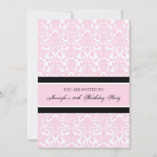 Pink Damask 30th Birthday Einladung