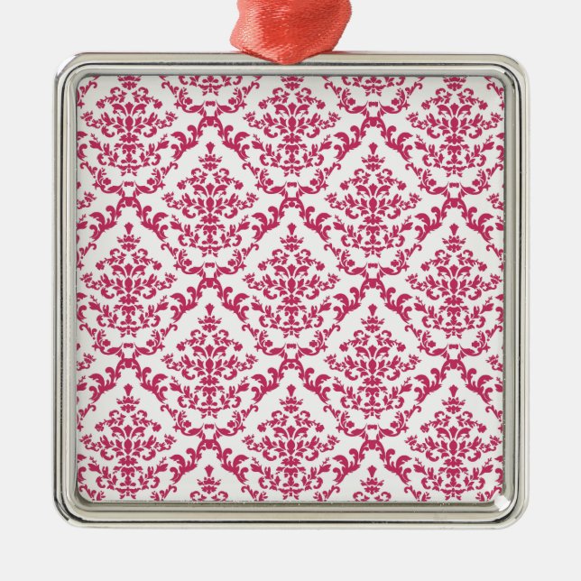 Pink Damask #4 @ VictoriaShaylee Silbernes Ornament (Vorne)