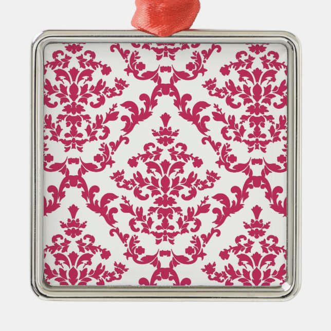 Pink Damask #6 @ VictoriaShaylee Silbernes Ornament (Vorne)